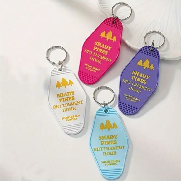 ✨ 🆕 ✨ Golden Girls Fans Shady Pines Retirement Home Acrylic Motel Keychain✨ - Picture 1 of 10